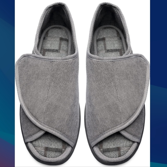 Happy Touch (Size 12) Men's Open Toe Adjustable Memory Foam Slippers (NEW-NWT) - Picture 8 of 9